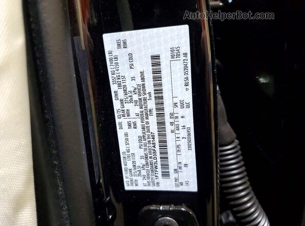 1FTFW3LD3SFA81407 2025 FORD F150 Black ძრავის განყოფილების ხედი