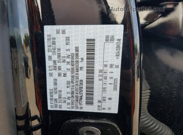 1FTFW4L57SFB72839 2025 FORD F150 Black VIN sticker view