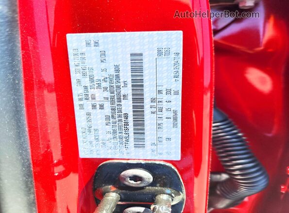 1FTFW5L81SFB81469 2025 FORD F150 Red VIN sticker view