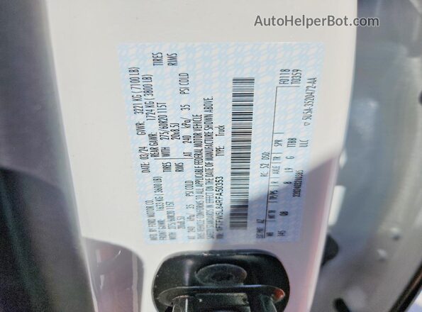 1FTFW5L84RFA50353 2024 FORD F150 Белый Вид подкапотного пространства