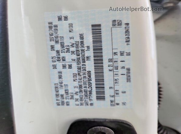 1FTFW6LD0SFB54699 2025 FORD F150 White 