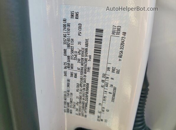 1FTFW6LD2SFB39508 2025 FORD F150 White 