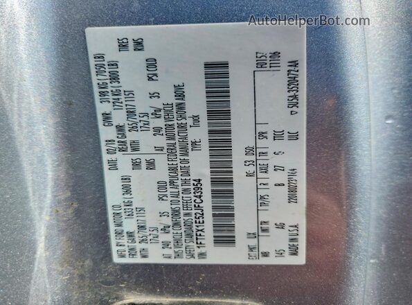 1FTFX1E52JFC43954 2018 FORD F150 Silver Շարժիչի բաժամունքի տեսք