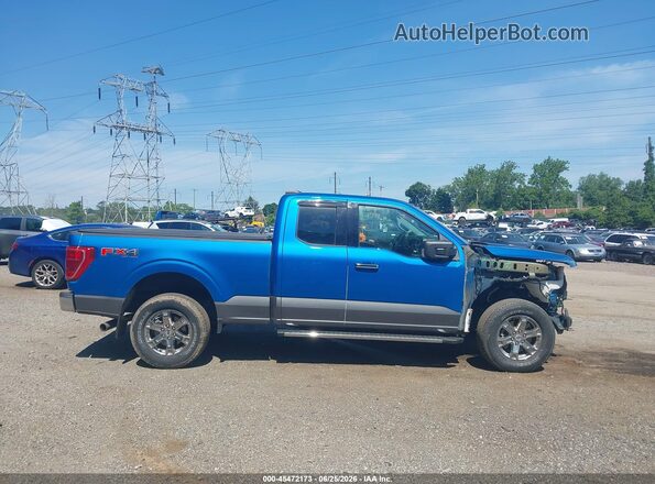 1FTFX1E84MFB67040 2021 FORD F150 Blue უკანა სალონის ხედი