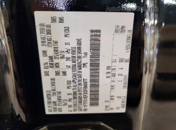 1FTFX1EF2GFB60977 2016 FORD F150 Black VIN კოდის სტიკერის ხედი