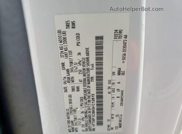1FTMF1C89GFC12815 2016 FORD F150 White Engine compartment view