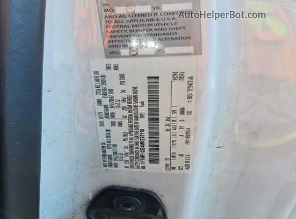 1FTMF1CB4MKE25119 2021 FORD F150 White VIN կոդի պիտակի տեսք