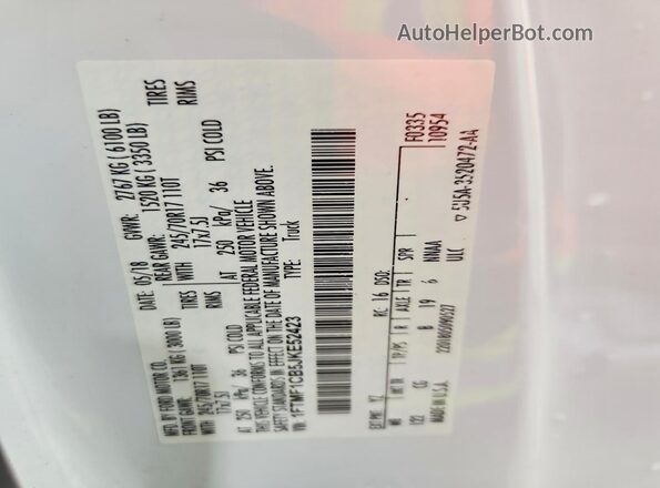 1FTMF1CB5JKE52423 2018 FORD F150 White 