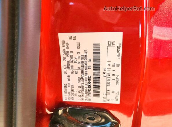 1FTMF1CB6KKD81752 2019 FORD F150 Red 