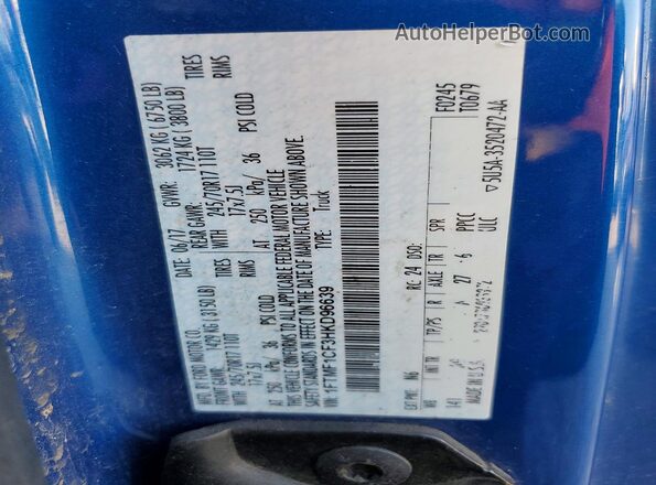 1FTMF1CF3HKD96639 2017 FORD F150 Blue 