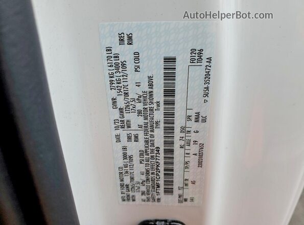 1FTMF1CP2PKF77349 2023 FORD F150 White 