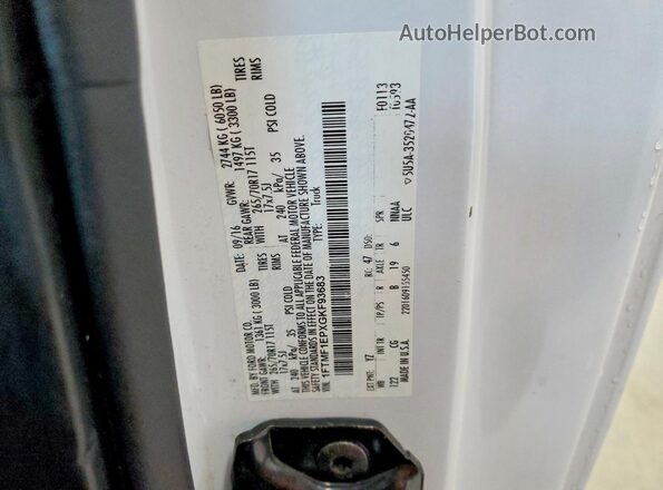 1FTMF1EPXGKF93683 2016 FORD F150 White 