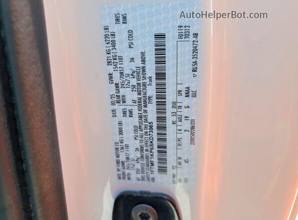 1FTMF1KP6SKD73065 2025 FORD F150 White Widok komory silnika