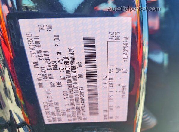 1FTVW3LK4SWG19123 2025 FORD F150 Черный Вид подкапотного пространства