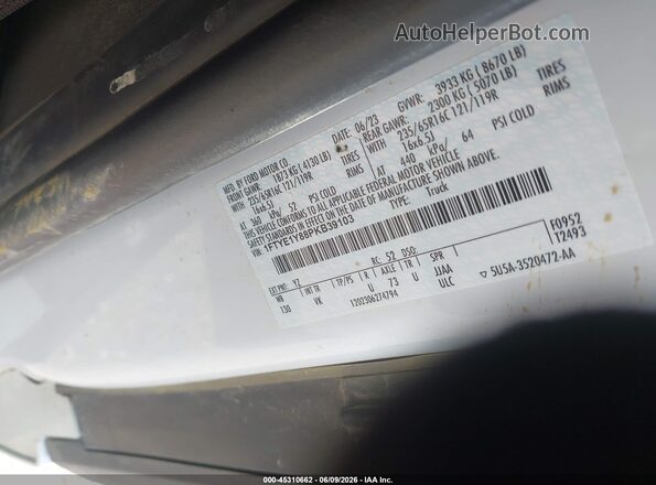 1FTYE1Y88PKB39103 2023 FORD TRANSIT-150 White Вид підкапотного простору