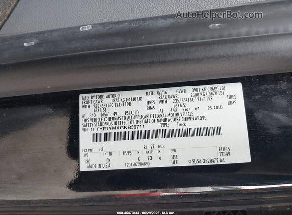 1FTYE1YMXGKB56711 2016 FORD TRANSIT-150 Black Շարժիչի բաժամունքի տեսք
