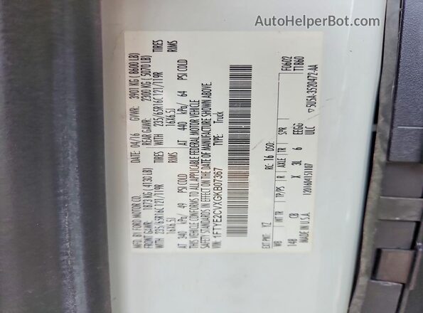 1FTYE2CVXGKB07367 2016 FORD TRANSIT White 