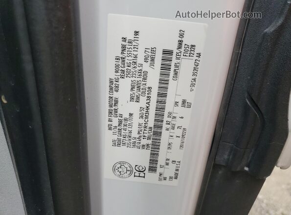 1FTYR1CM3HKA38108 2017 FORD TRANSIT White Widok wnętrza 360 stopni