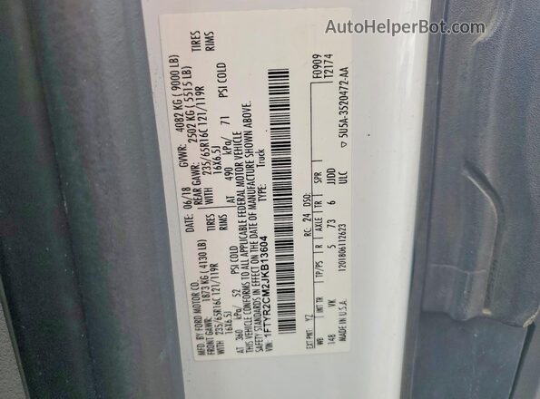 1FTYR2CM2JKB13604 2018 FORD TRANSIT White VIN կոդի պիտակի տեսք