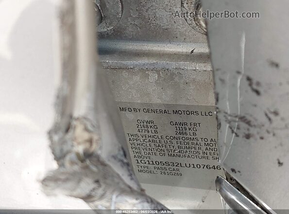 1G1105S32LU107646 2020 CHEVROLET IMPALA Silver 