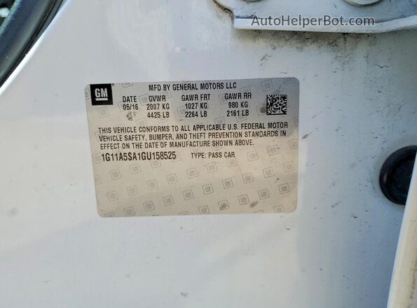 1G11A5SA1GU158525 2016 CHEVROLET MALIBU White Շարժիչի բաժամունքի տեսք