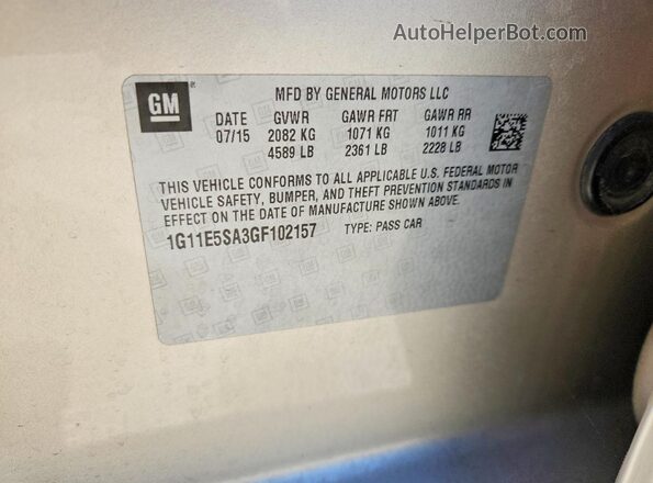 1G11E5SA3GF102157 2016 CHEVROLET MALIBU Золотой 