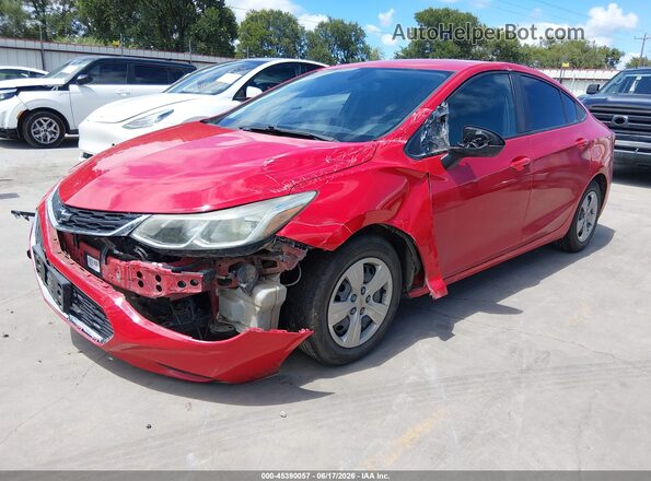 1G1BC5SM4G7287348 2016 CHEVROLET CRUZE Red Առջևի ձախ երեք քառորդ տեսարան