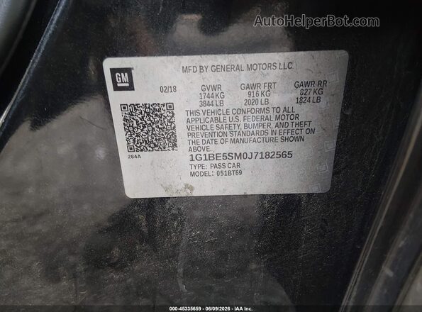 1G1BE5SM0J7182565 2018 CHEVROLET CRUZE Black Widok komory silnika