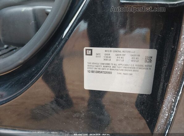 1G1BE5SM5H7226909 2017 CHEVROLET CRUZE Black Engine compartment view