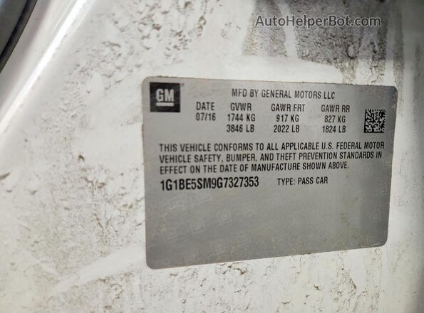 1G1BE5SM9G7327353 2016 CHEVROLET CRUZE White 