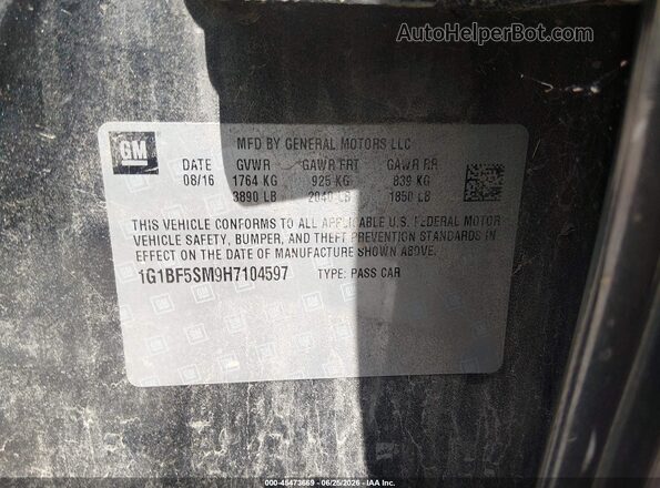 1G1BF5SM9H7104597 2017 CHEVROLET CRUZE Серый Вид подкапотного пространства