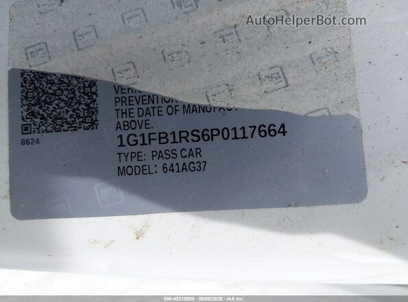 1G1FB1RS6P0117664 2023 CHEVROLET CAMARO White Вид підкапотного простору