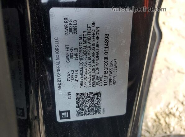1G1FB1RX8L0114898 2020 CHEVROLET CAMARO Black Շարժիչի բաժամունքի տեսք
