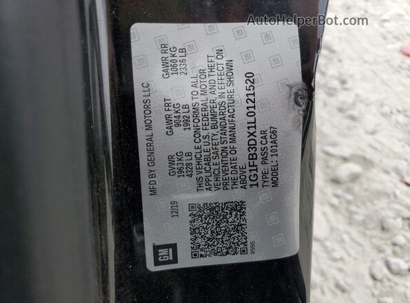 1G1FB3DX1L0121520 2020 CHEVROLET CAMARO Black 