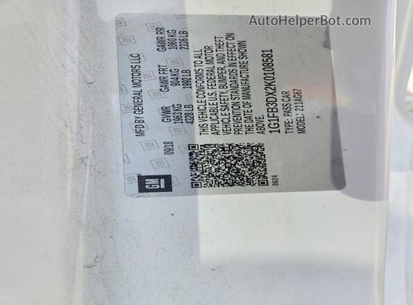 1G1FB3DX2K0108581 2019 CHEVROLET CAMARO Two Tone Вид підкапотного простору