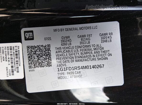 1G1FD1RS4M0140267 2021 CHEVROLET CAMARO Black Widok komory silnika