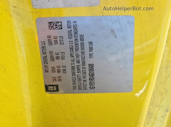 1G1FD1RX4G0186438 2016 CHEVROLET CAMARO Yellow Engine compartment view