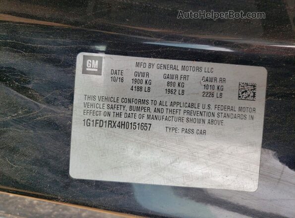 1G1FD1RX4H0151657 2017 CHEVROLET CAMARO Black 