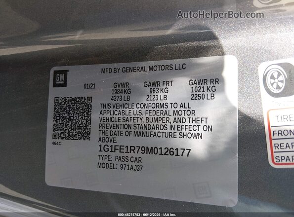 1G1FE1R79M0126177 2021 CHEVROLET CAMARO Gray Շարժիչի բաժամունքի տեսք