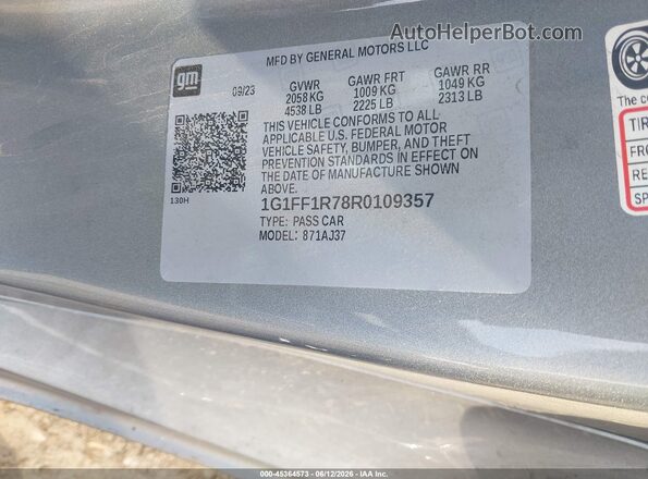 1G1FF1R78R0109357 2024 CHEVROLET CAMARO Gray Engine compartment view