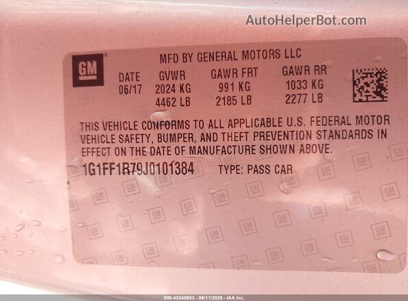 1G1FF1R79J0101384 2018 CHEVROLET CAMARO Silver Vista del compartimento del motor
