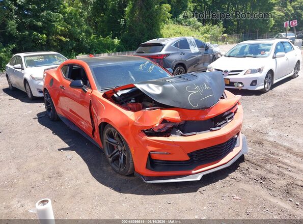 1G1FF1R7XM0129912 2021 CHEVROLET CAMARO Orange Vista interior trasera