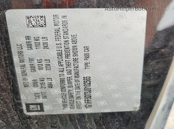 1G1FF3D73J0102565 2018 CHEVROLET CAMARO Black Engine compartment view