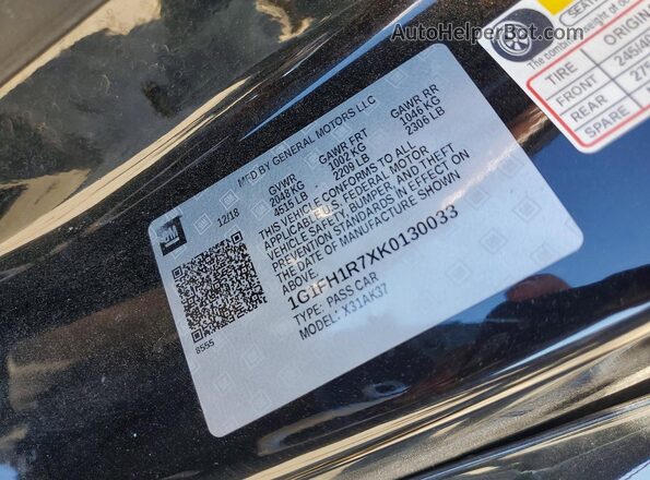 1G1FH1R7XK0130033 2019 CHEVROLET CAMARO Black Շարժիչի բաժամունքի տեսք