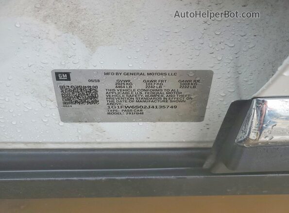 1G1FW6S02J4135749 2018 CHEVROLET BOLT White Widok komory silnika