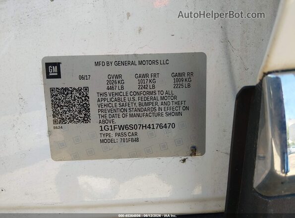1G1FW6S07H4176470 2017 CHEVROLET BOLT White Vista del compartimento del motor