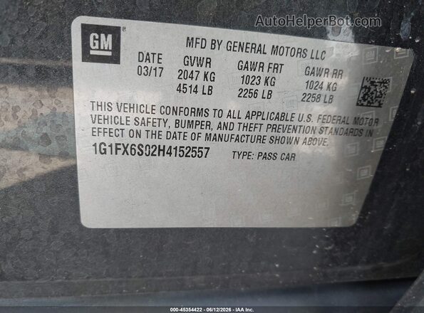 1G1FX6S02H4152557 2017 CHEVROLET BOLT Черный Вид подкапотного пространства