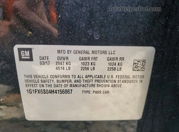 1G1FX6S04H4156867 2017 CHEVROLET BOLT Black Widok komory silnika
