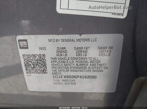 1G1FX6S06P4192090 2023 CHEVROLET BOLT Gray Շարժիչի բաժամունքի տեսք