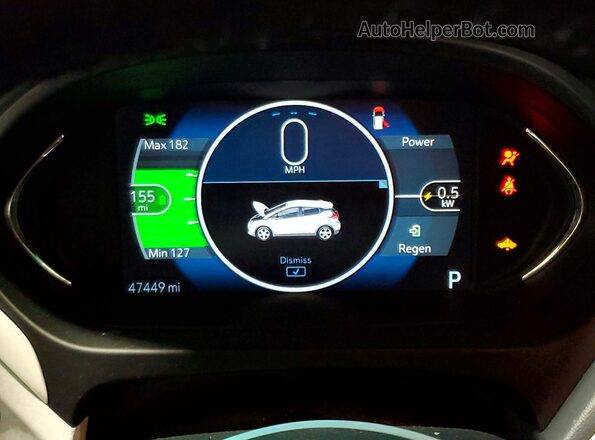 1G1FX6S0XJ4136824 2018 CHEVROLET BOLT White Instrument cluster view